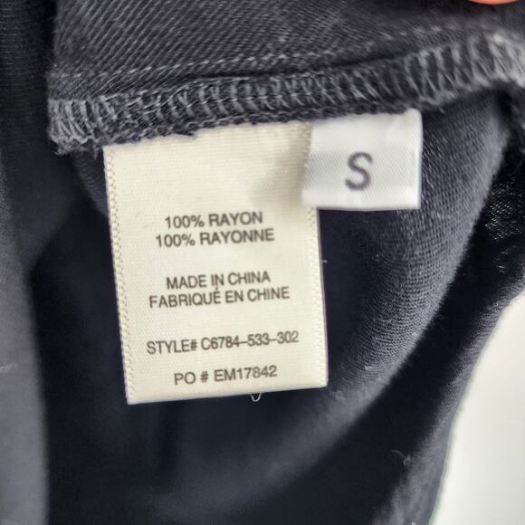 Anthropologie Cloth & Stone Black Short Sleeve V-Neck Mini Dress Size Small - Picture 4 of 6